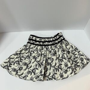 DKNY Girl's Skirt in Black & Ivory with Velvet accents